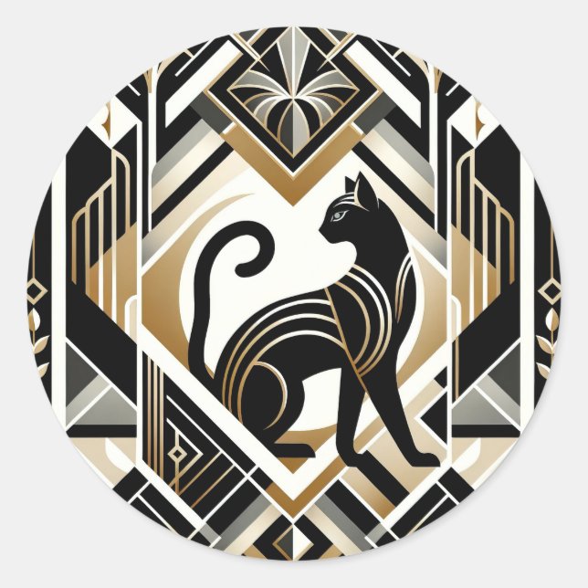 Autocollant de chat décoratif abstrait moderne (Devant)