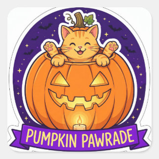 Autocollant de chat Halloween Pumpkin Pawrade