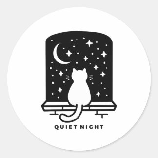 Autocollant de chat mignon Design minimaliste Kawa