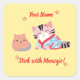 Autocollant de chat mignon Kawaii personnalisé   R
