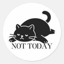 Autocollant de chat noir d'humeur de vacances Pas