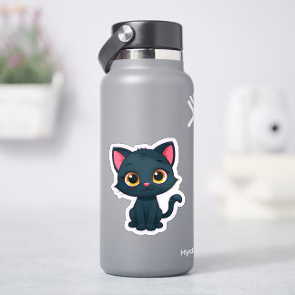 Autocollant de chat noir mignon – Chaton de dessin