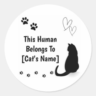 Autocollant de chat noir personnalisé