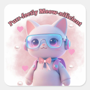 Autocollant de chat parfaitement miaaa-agnifique