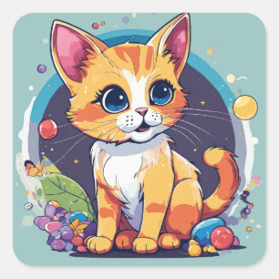 Autocollant de chat pour enfants jouable