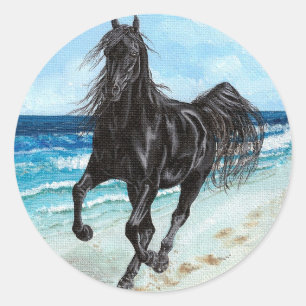 Autocollant de cheval arabe Stallion noir