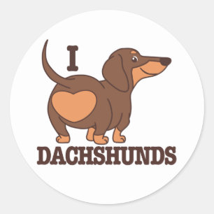 Autocollant de chien d'amour de teckel