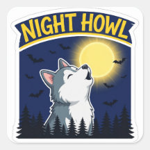 Autocollant de chien Halloween Husky Hurlement de