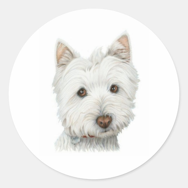 Autocollant de chien mignon Westie (Devant)