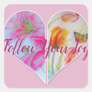 Autocollant de citation aquarelle florale Tulipe r