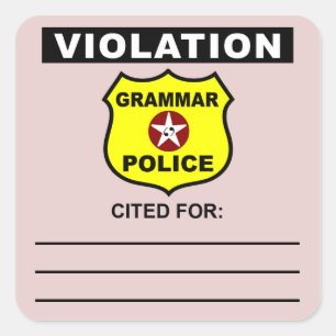 Autocollant de citation de police de grammaire