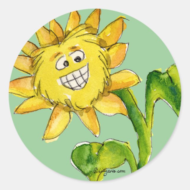 Autocollant de Clipart de tournesol 7 (Devant)