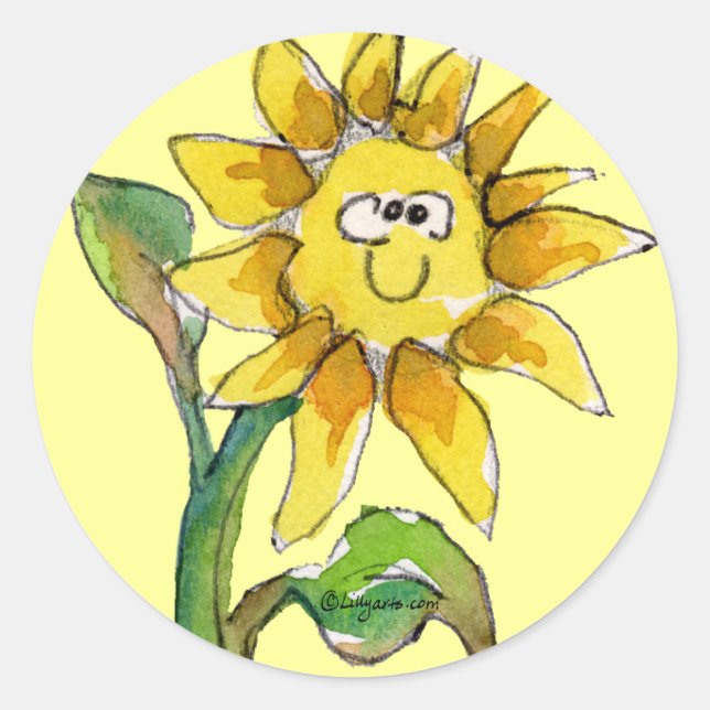 Autocollant de Clipart de tournesol 9 (Devant)
