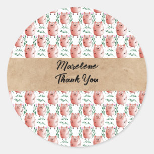 Autocollant de cochon personnalisé – Joli animal d