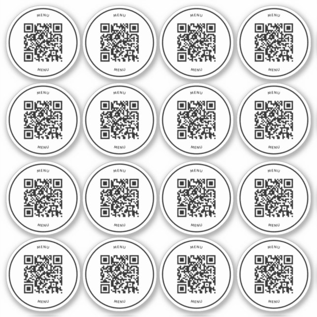 Autocollant de code QR de table de café | Scan de  (Devant)