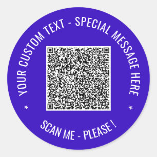 Autocollant de code QR personnalisé avec texte et 
