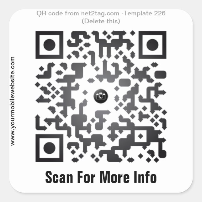 Autocollant de code QR personnalisé (modèle de cod (Devant)