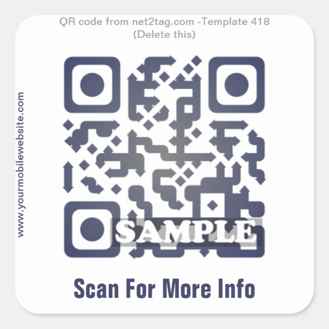 Autocollant de code QR personnalisé (modèle de cod (Devant)