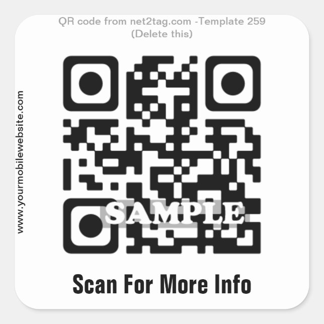 Autocollant de code QR personnalisé (modèle de cod (Devant)