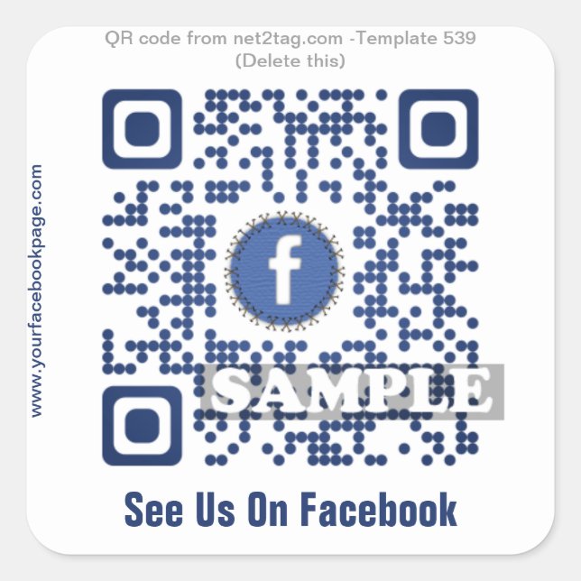 Autocollant de code QR personnalisé (modèle de cod (Devant)
