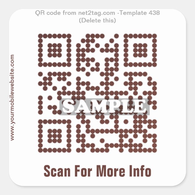 Autocollant de code QR personnalisé (modèle de cod (Devant)
