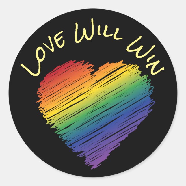 Autocollant de coeur à griffes arc-en-ciel (Devant)