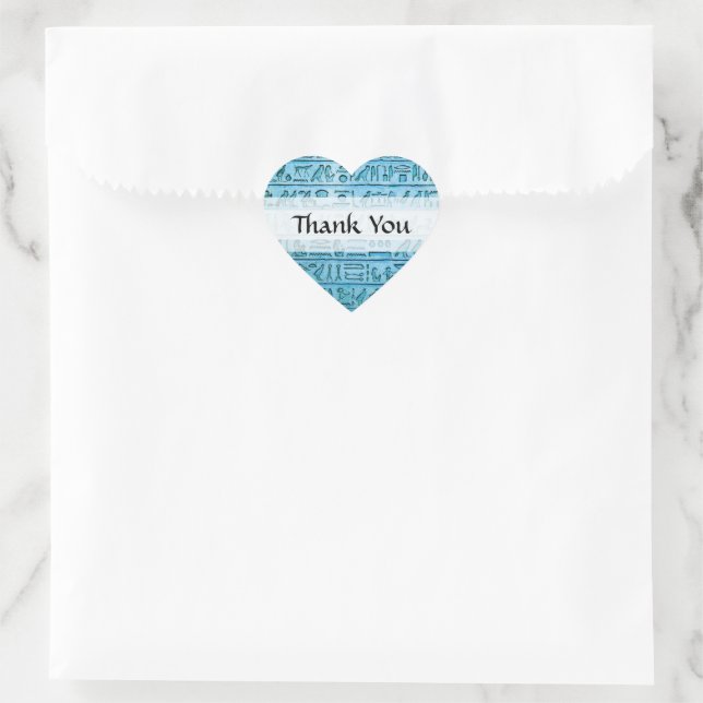 Autocollant de coeur bleu pour hiéroglyphes égypti (Sac)