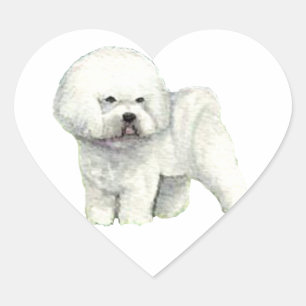 Autocollant de coeur d'art de chien de Bichon