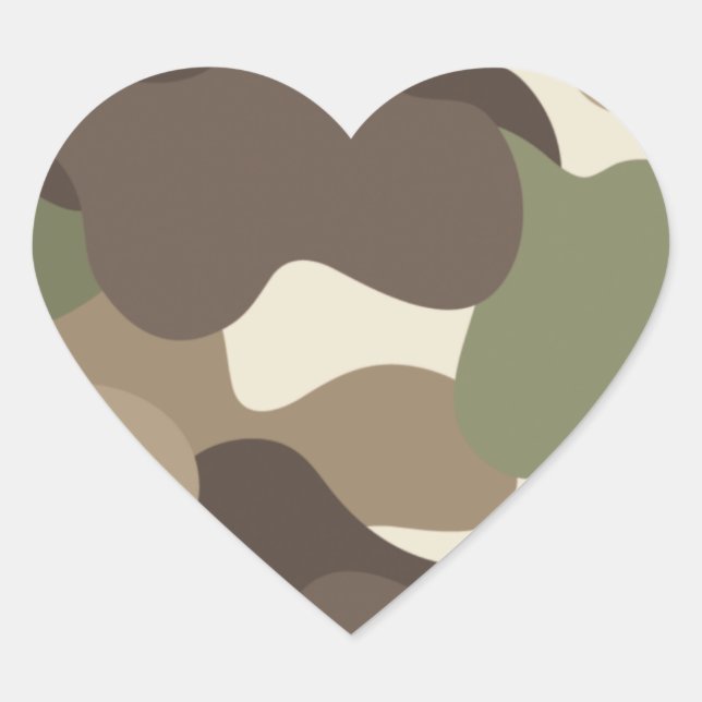 Autocollant de coeur de Camo de camouflage (Devant)