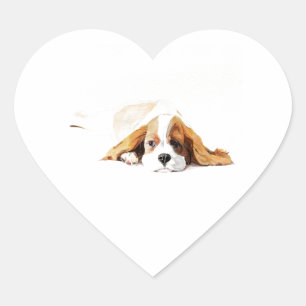 Autocollant de coeur de Cavalier King Charles Span