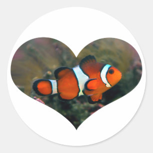Autocollant de coeur de Clownfish