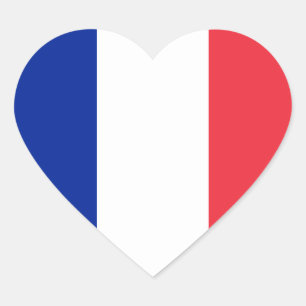 Autocollant de coeur de drapeau de la France