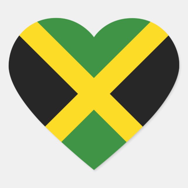 Autocollant de coeur de drapeau de la Jamaïque (Devant)