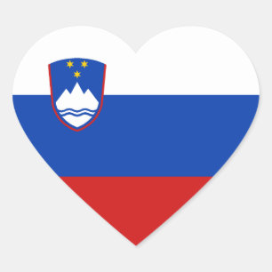 Autocollant de coeur de drapeau de la Slovénie