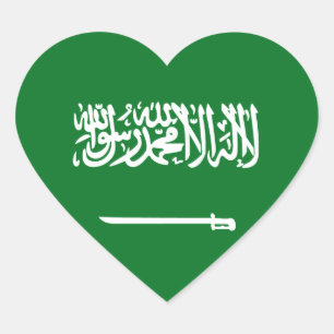 Autocollant de coeur de drapeau de l'Arabie