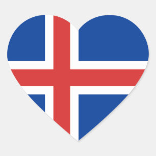 Autocollant de coeur de drapeau de l'Islande