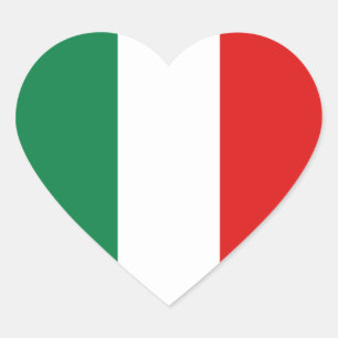 Autocollant de coeur de drapeau de l'Italie