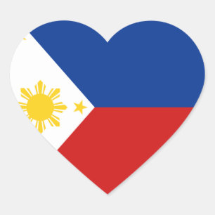 Autocollant de coeur de drapeau de Philippines