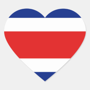 Autocollant de coeur de drapeau du Costa Rica
