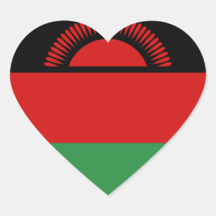 Autocollant de coeur de drapeau du Malawi