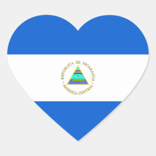 Autocollant de coeur de drapeau du Nicaragua