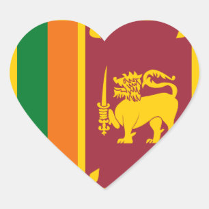 Autocollant de coeur de drapeau du Sri Lanka