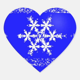 Autocollant de coeur de flocon de neige
