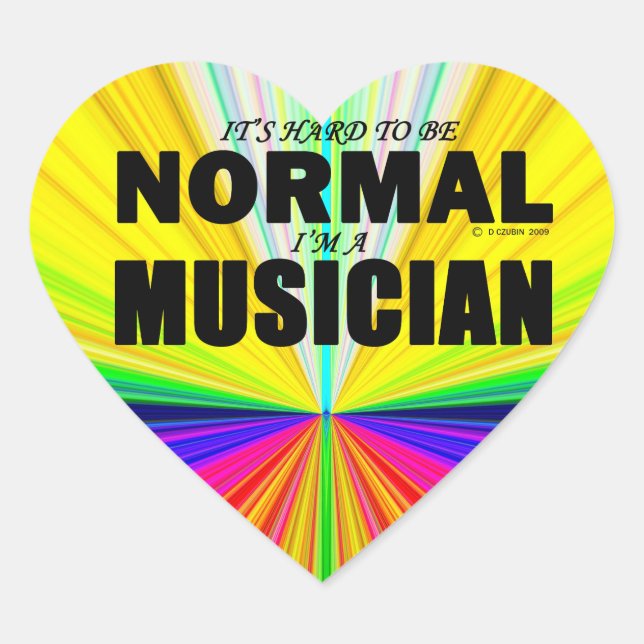 Autocollant de coeur de musicien normal (Devant)