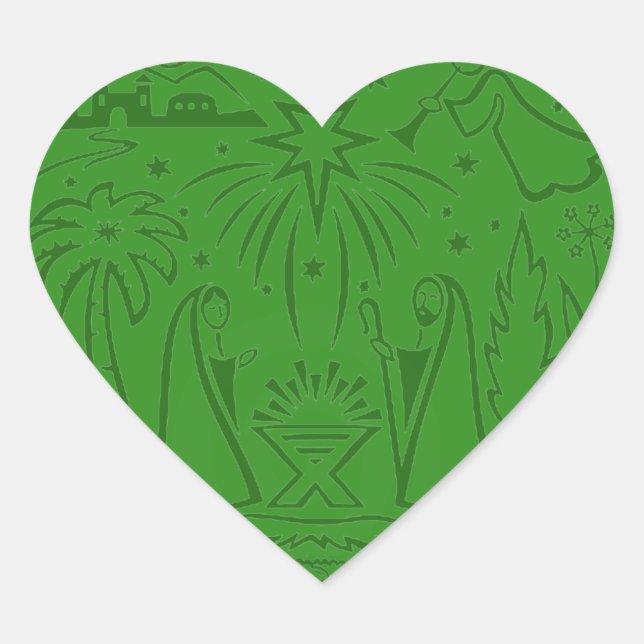 autocollant de coeur de Noël (Devant)