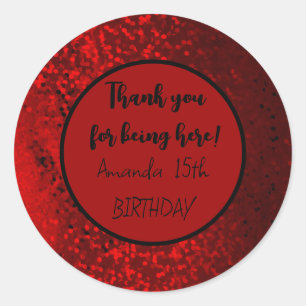 autocollant de coeur de parties scintillant rouge