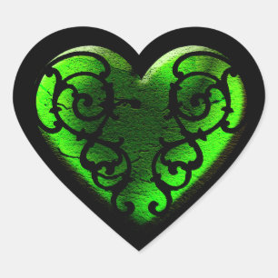 Autocollant de coeur de vert de jour de Goth St