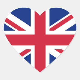 Autocollant de coeur du drapeau britannique