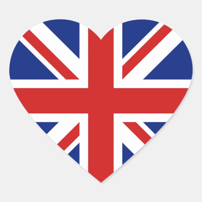 Autocollant de coeur du drapeau britannique (Devant)