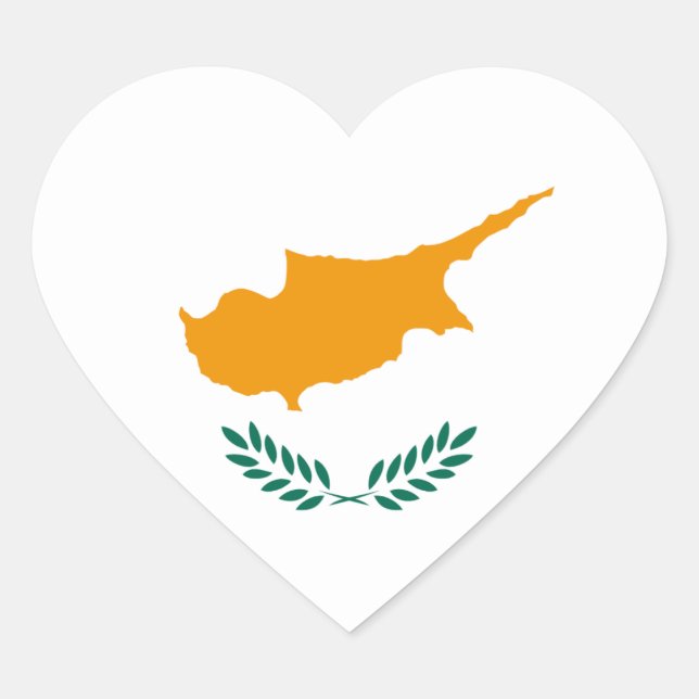 Autocollant de coeur du drapeau chypriote (Devant)